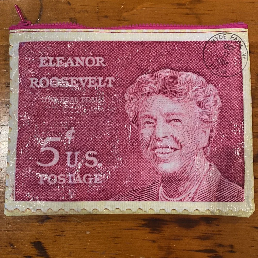 Elenor Roosevelt pencil case zip closure water resistant feminist icon